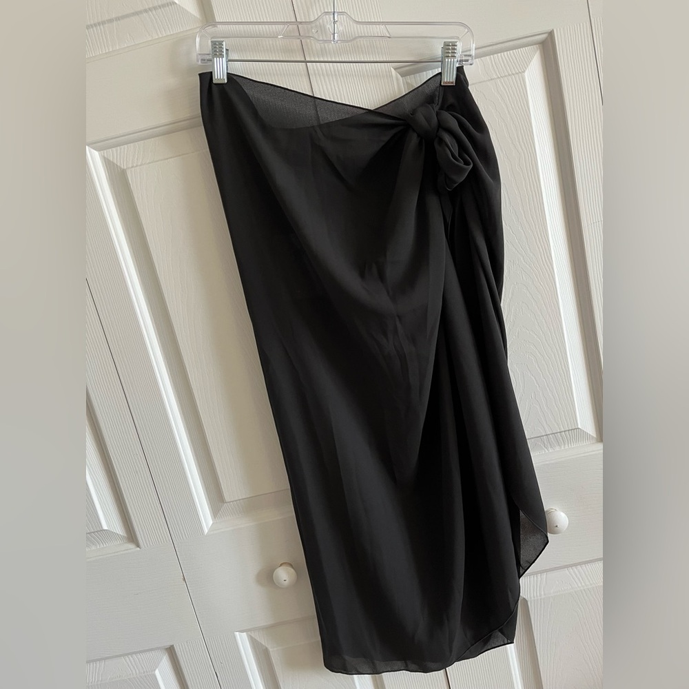 NWT - Dotti Women's Plus Size Summer Sarong Long Pareo Cover-Up in Black (OS)